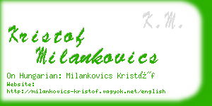 kristof milankovics business card